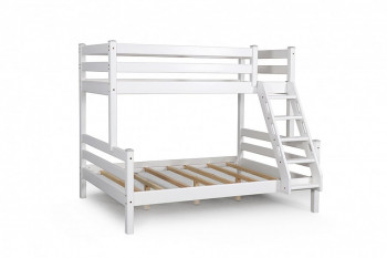 Адель кровать двухъярусная с наклонной лестницей Белый в Солнечном - solnechnyj.mebel54.com | фото