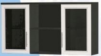 Антресоль большая с двумя стеклодверями ДЛЯ ГОСТИНОЙ АБС-2 Венге/Дуб выбеленный в Солнечном - solnechnyj.mebel54.com | фото