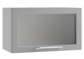 Барселона ШВГС 600 Шкаф верхний горизонтальный со стеклом (Голубой тик/корпус Белый) в Солнечном - solnechnyj.mebel54.com | фото