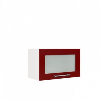Бруклин ШВГС 600 Шкаф верхний горизонтальный со стеклом (Бетон белый/корпус Белый) в Солнечном - solnechnyj.mebel54.com | фото