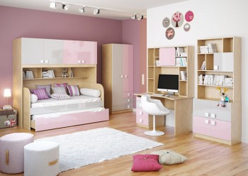 Детская комната Грэйси (Розовый/Серый/корпус Клен) в Солнечном - solnechnyj.mebel54.com | фото