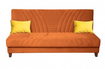 Диван-кровать "Бэлла" (велюр нео терра/подушки микровелюр желтый) в Солнечном - solnechnyj.mebel54.com | фото