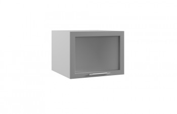 Гарда ГВПГС 600 шкаф верхний горизонтальный глубокий со стеклом высокий (Серый Эмалит/корпус Серый) в Солнечном - solnechnyj.mebel54.com | фото