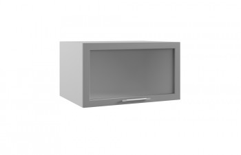 Гарда ГВПГС 800 шкаф верхний горизонтальный глубокий со стеклом высокий (Серый Эмалит/корпус Серый) в Солнечном - solnechnyj.mebel54.com | фото