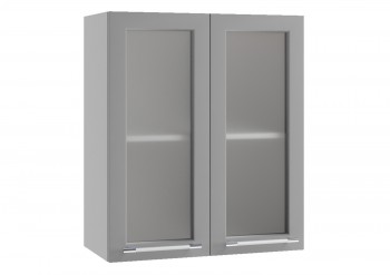 Гарда ПС 600 шкаф верхний со стеклом (Серый Эмалит/корпус Серый) в Солнечном - solnechnyj.mebel54.com | фото