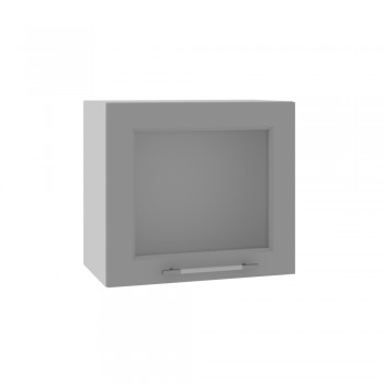 Гарда ВПГС 500 шкаф верхний горизонтальный со стеклом высокий (Серый Эмалит/корпус Серый) в Солнечном - solnechnyj.mebel54.com | фото