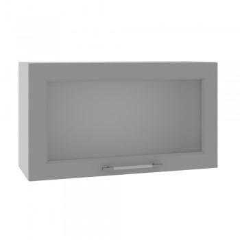Гарда ВПГС 800 шкаф верхний горизонтальный со стеклом высокий (Серый Эмалит/корпус Серый) в Солнечном - solnechnyj.mebel54.com | фото