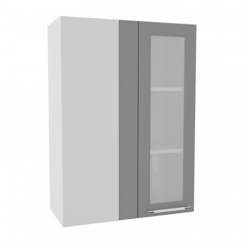 Гарда ВПУС 650 шкаф верхний угловой со стеклом высокий (Серый Эмалит/корпус Серый) в Солнечном - solnechnyj.mebel54.com | фото