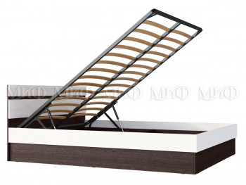 Ким кровать с подъемным механизмом 1,4 (Венге/белый глянец) в Солнечном - solnechnyj.mebel54.com | фото