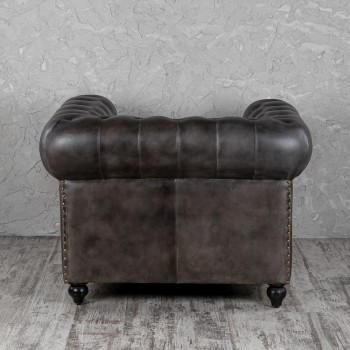 Кресло кожаное Лофт Честер (акация) в Солнечном - solnechnyj.mebel54.com | фото