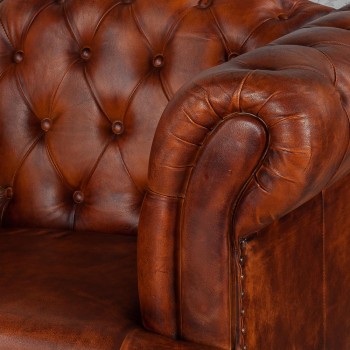 Кресло кожаное Лофт Честер-Нью (Коричневый, Рыжий) в Солнечном - solnechnyj.mebel54.com | фото