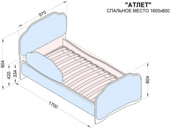Кровать 160 Атлет 76 Зелёный (мягкий бортик) в Солнечном - solnechnyj.mebel54.com | фото
