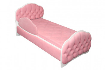 Кровать 160 Гармония 36 Светло-розовый (мягкий бортик) в Солнечном - solnechnyj.mebel54.com | фото