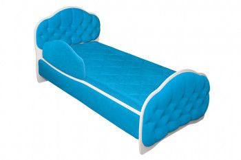 Кровать 160 Гармония 84 Ярко-голубой (мягкий бортик) в Солнечном - solnechnyj.mebel54.com | фото