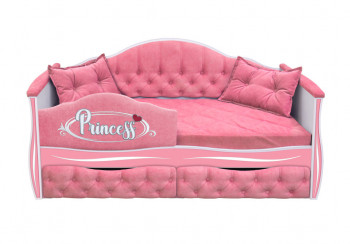 Кровать 160 серии Иллюзия 2 ящика 36 Розовый (мягкий бортик/подушки) в Солнечном - solnechnyj.mebel54.com | фото