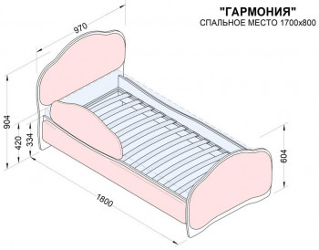 Кровать 170 Гармония 32 Фиолетовый (мягкий бортик) в Солнечном - solnechnyj.mebel54.com | фото