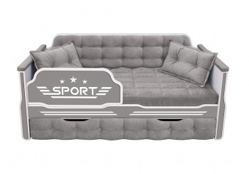 Кровать 170 серии Спорт 1 ящик 45 Серый (подушки) в Солнечном - solnechnyj.mebel54.com | фото