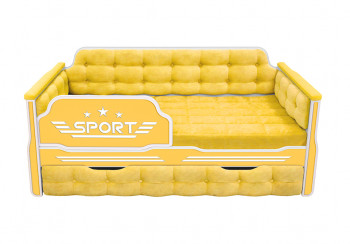 Кровать 170 серии Спорт 1 ящик 74 Жёлтый (мягкие боковые накладки) в Солнечном - solnechnyj.mebel54.com | фото