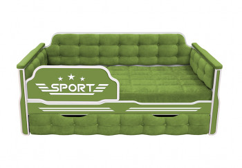 Кровать 170 серии Спорт 1 ящик 76 Зелёный (мягкие боковые накладки) в Солнечном - solnechnyj.mebel54.com | фото