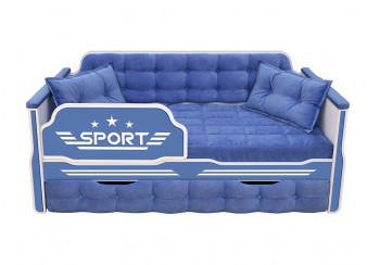 Кровать 170 серии Спорт 1 ящик 85 Синий (подушки) в Солнечном - solnechnyj.mebel54.com | фото