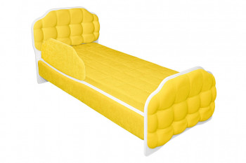 Кровать 180 Атлет 74 жёлтый (мягкий бортик) в Солнечном - solnechnyj.mebel54.com | фото