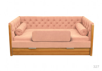 Кровать 180 серии Леди + ящик 15 Бледно-розовый (мягкий бортик/подушка валик) в Солнечном - solnechnyj.mebel54.com | фото
