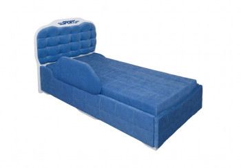 Кровать 190 Атлет Lux 29 Синий (мягкий бортик) в Солнечном - solnechnyj.mebel54.com | фото