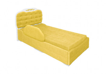 Кровать 190 Атлет Lux 74 Жёлтый (мягкий бортик) в Солнечном - solnechnyj.mebel54.com | фото