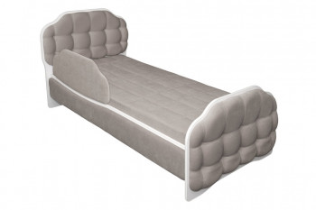 Кровать 190 Атлет Lux 96 Серый (мягкий бортик) в Солнечном - solnechnyj.mebel54.com | фото
