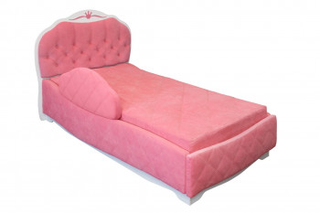 Кровать 190 Гармония Lux 36 Розовый (мягкий бортик) в Солнечном - solnechnyj.mebel54.com | фото