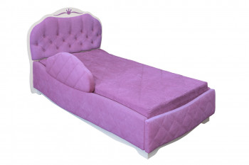 Кровать 190 Гармония Lux 67 Светло-фиолетовый (мягкий бортик) в Солнечном - solnechnyj.mebel54.com | фото