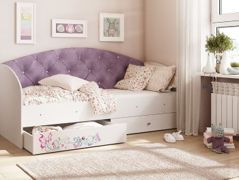 Кровать детская Эльза Белый/Фиолетовый в Солнечном - solnechnyj.mebel54.com | фото