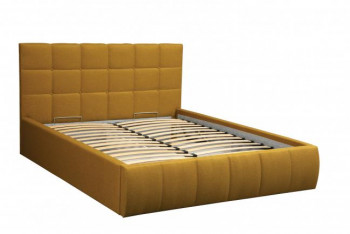 Кровать "Диана" ш. 1400 (Н=1010мм) (жаккард горчица) в Солнечном - solnechnyj.mebel54.com | фото