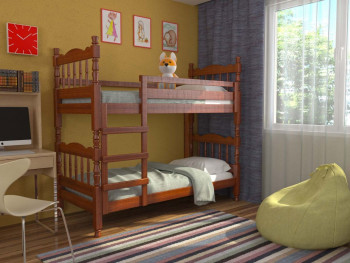 Кровать двухъярусная Соня из массива сосны 800*1890 Орех в Солнечном - solnechnyj.mebel54.com | фото