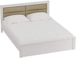 Кровать Элана 1600 с основанием Бодега белая в Солнечном - solnechnyj.mebel54.com | фото
