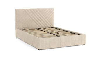 Кровать Гамма ш. 1400 (с основанием для хранения) (велюр тенерифе крем) в Солнечном - solnechnyj.mebel54.com | фото