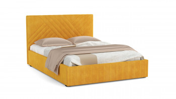 Кровать Гамма ш. 1400 (с основанием для хранения) (велюр тенерифе куркума) в Солнечном - solnechnyj.mebel54.com | фото