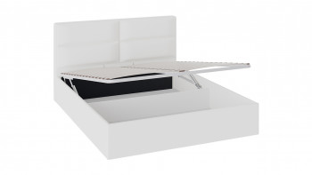 Кровать «Глосс» с мягкой обивкой и подъемным механизмом тип 1 (1400) (Белая) в Солнечном - solnechnyj.mebel54.com | фото
