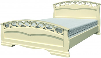 Кровать Грация-1 из массива сосны 1400*2000 Слоновая кость в Солнечном - solnechnyj.mebel54.com | фото