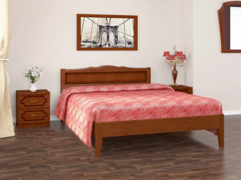 Кровать Карина-7 из массива сосны 1200*2000 Орех в Солнечном - solnechnyj.mebel54.com | фото