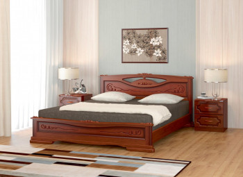 Кровать Карина-7 из массива сосны 1400*2000 Орех в Солнечном - solnechnyj.mebel54.com | фото