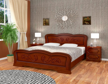 Кровать Карина-8 из массива сосны 1200*2000 Орех в Солнечном - solnechnyj.mebel54.com | фото