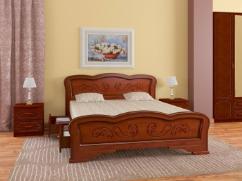 Кровать Карина-8 с ящиками из массива сосны 1600*2000 Орех в Солнечном - solnechnyj.mebel54.com | фото