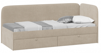 Кровать «Молли» с мягкой обивкой (900) тип 1 (Микровелюр Scandi Cream 03) в Солнечном - solnechnyj.mebel54.com | фото