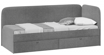 Кровать «Молли» с мягкой обивкой (900) тип 1 (Микровелюр Scandi Graphite 22) в Солнечном - solnechnyj.mebel54.com | фото