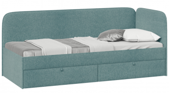 Кровать «Молли» с мягкой обивкой (900) тип 1 (Микровелюр Scandi Indigo 11) в Солнечном - solnechnyj.mebel54.com | фото
