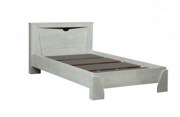 Кровать одинарная 33.07 с настилом "Лючия" (ш. 900)/(бетон пайн белый / венге / белый) в Солнечном - solnechnyj.mebel54.com | фото