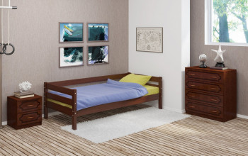 Кровать одинарная ГЛОРИЯ из массива сосны  900*2000 (Орех) в Солнечном - solnechnyj.mebel54.com | фото