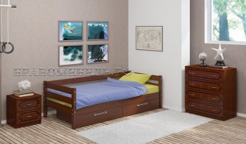 Кровать одинарная ГЛОРИЯ из массива сосны  900*2000 (Орех) в Солнечном - solnechnyj.mebel54.com | фото