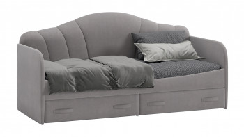 Кровать с мягкой спинкой и ящиками «Сабрина» 900 Светло-серый в Солнечном - solnechnyj.mebel54.com | фото